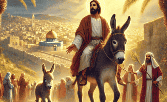 Jumentinho: O Jumentinho na Entrada Triunfal de Jesus